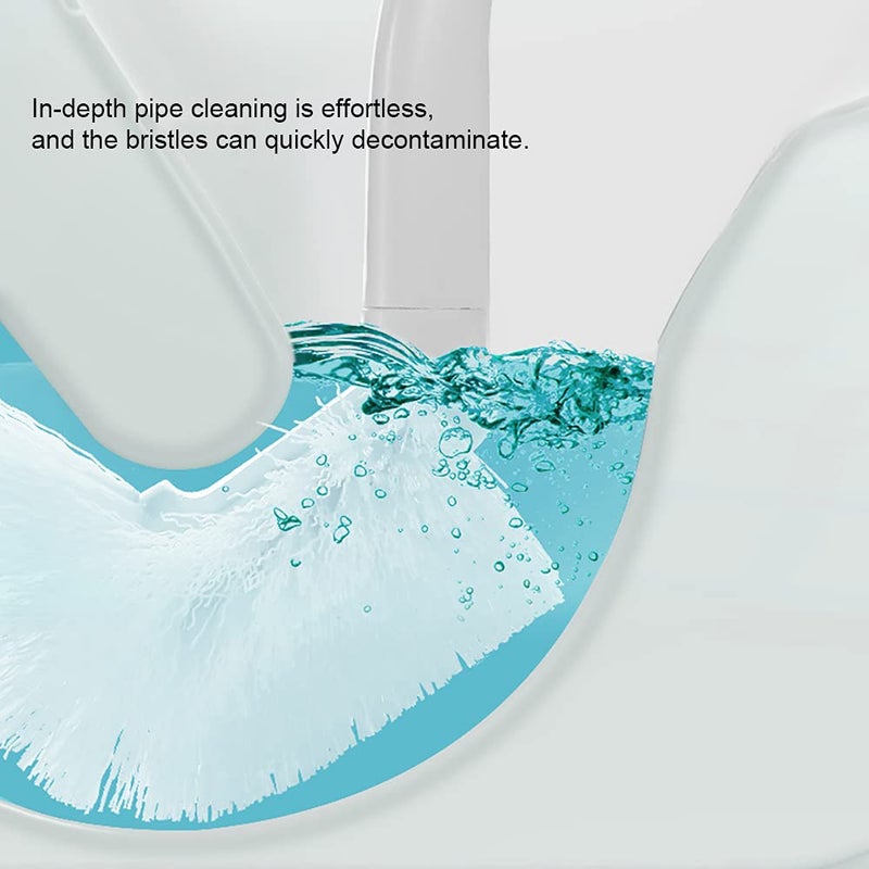 Baffect Curved Toilet Brush Plastic Long Antislip Grip Handle Toilet Cleaning Brushes Strong Decontamination Hanging Portable Toilet Bowl Brush Bathroom Accessories - Image 4